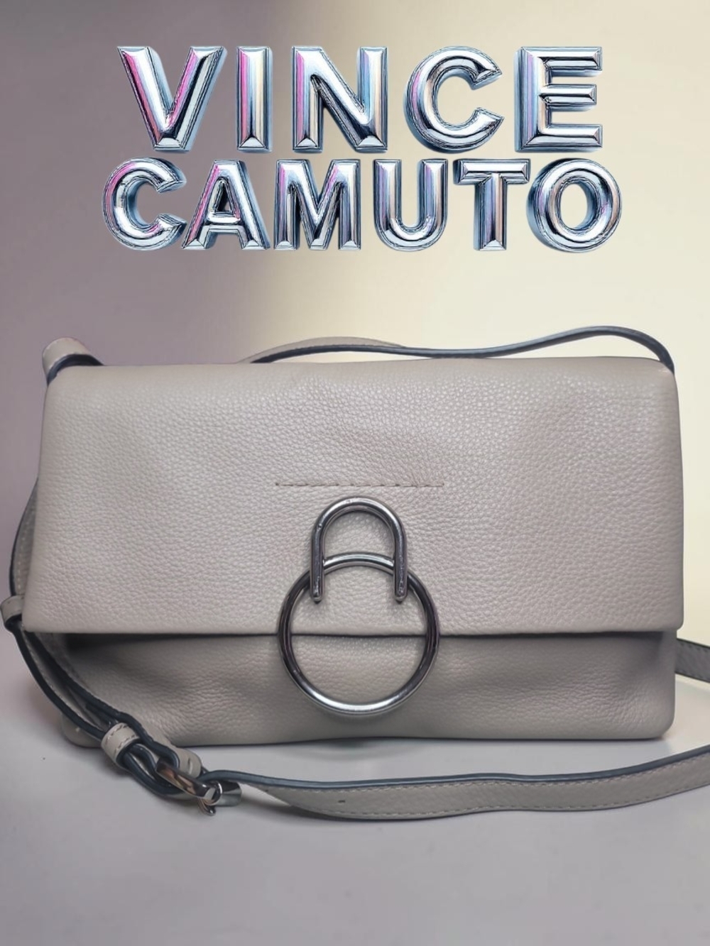 Vince Camuto Pebbled Leather Crossbody Bag in Lt Foxy Taupe